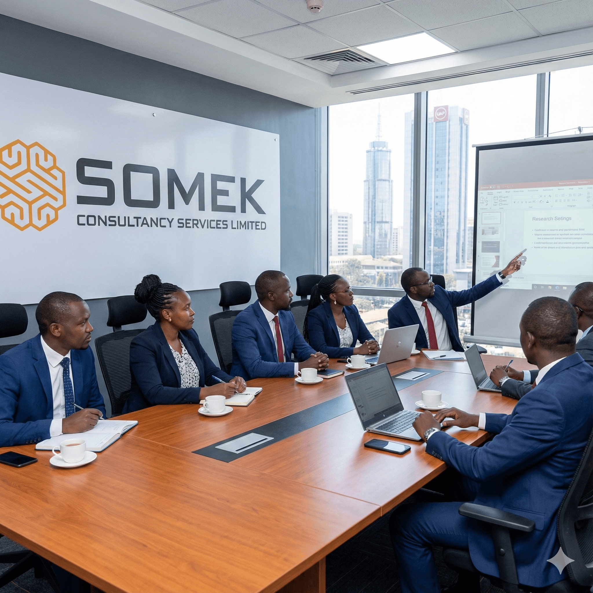 SOMEK Consultancy team meeting in Nairobi office