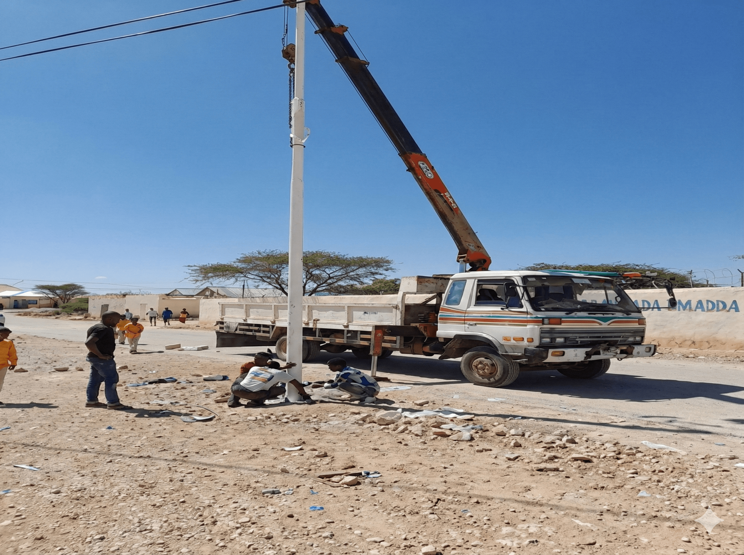 Solar street light installation