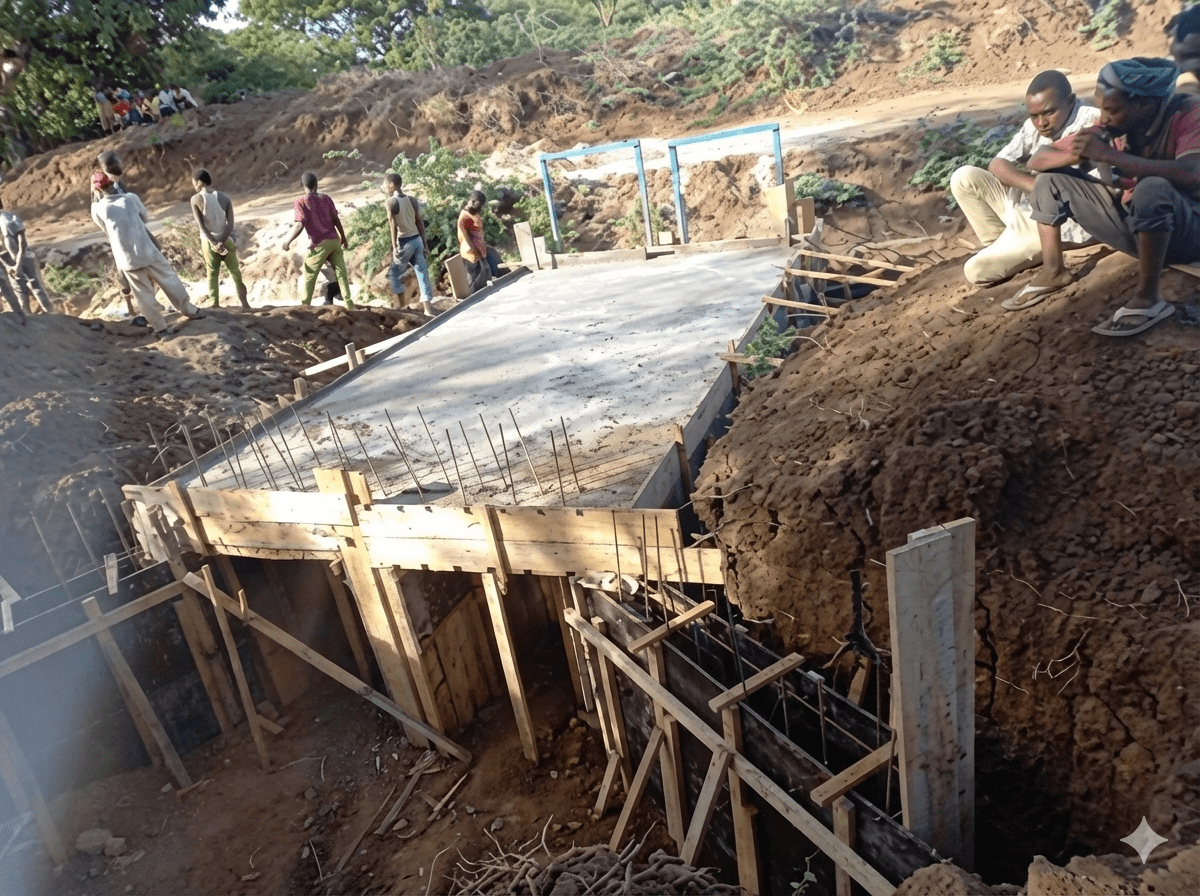 Completed canal section